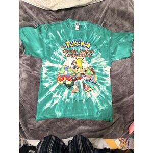 Vintage 2000 Pokémon Tye Dye Orange League Shirt Official Nintendo Youth XL